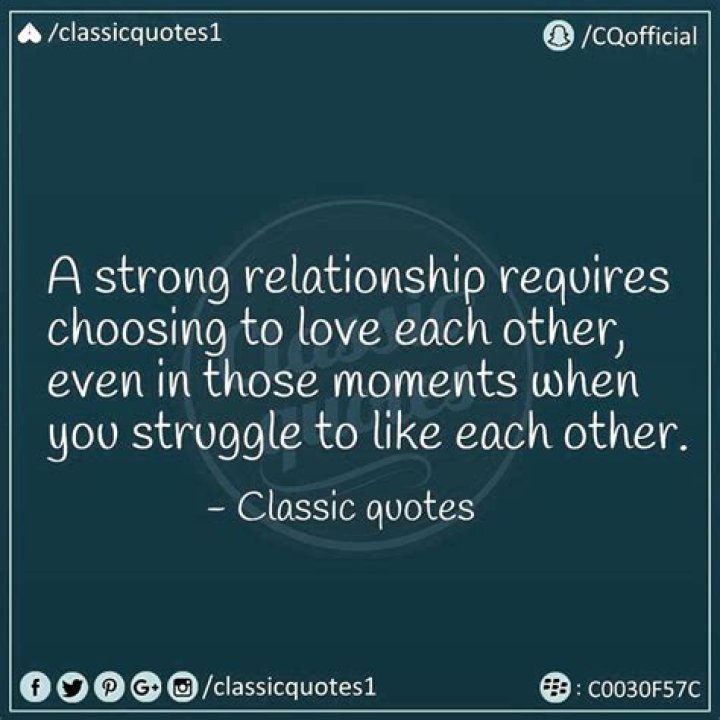 A strong relationship requires choosing to love each other even in