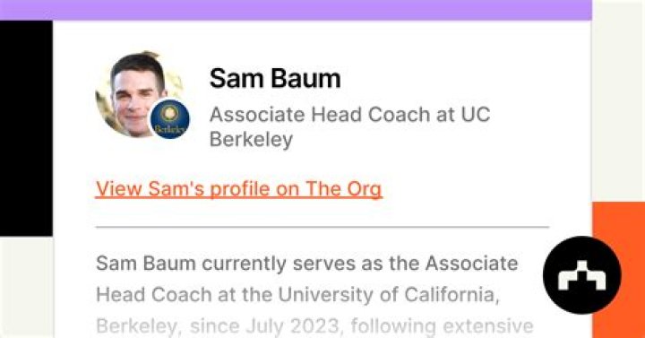 Sam Baum Associate Head Coach University of California, Berkeley